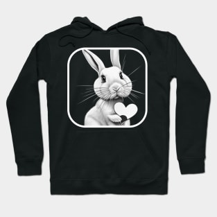 A bunny holding a heart shape Hoodie